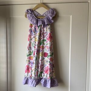 Floral Sleeveless Dress with Ruffle Trim